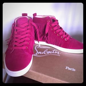 Christian Louboutin flat crosta in pink